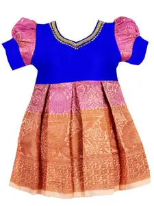 AMIRTHA FASHION Puff Sleeve Jacquard Maxi Dress