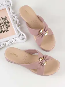 Metro Women Open Toe Flats with Bows