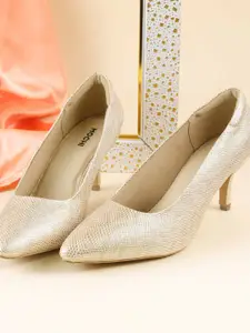 Mochi Textured Kitten Peep Toes with Buckles