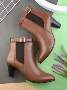 The Roadster Lifestyle Co Women Pointed Toe Kitten Heel Regular Boots