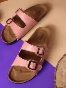 DressBerry Women Open Toe Flats with Buckles