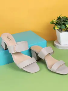 Metro Women Open Toe Block Pumps