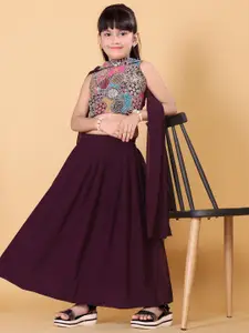 Kinjo Girls Embroidered Thread Work Ready to Wear Lehenga & Blouse With Dupatta