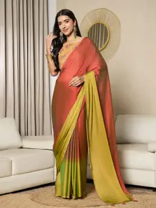 Saree mall Colourblocked Sequinned Poly Chiffon Ready to Wear Sarees