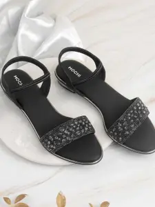 Mochi Women Embellished Open Toe Flats