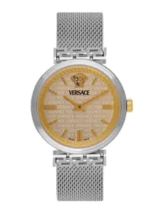 Versace Women Brass Dial & Stainless Steel Bracelet Style Straps Analogue Watch VETCA0424