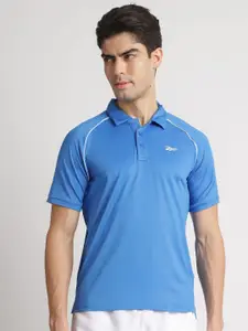 Reebok Men Solid Raglan Sleeves Polo Collar Casual T-shirt