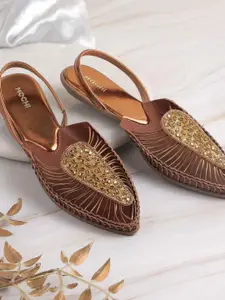 Mochi Women Ethnic  Embellished Mojaris Flats