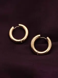PALMONAS 18KT Gold Plated Stainless Steel Classic Hoop Earrings