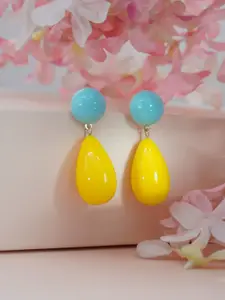 Niscka Gold-Plated Contemporary Shaped Drop Earrings