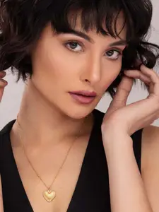 PALMONAS 18KT Gold-Plated Stainless Steel Heart Rays Layered Necklace