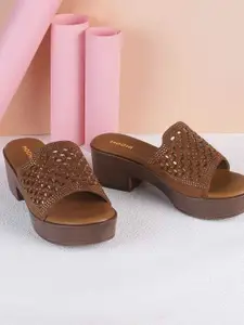 Mochi Women Embellished Block Heel Sandals