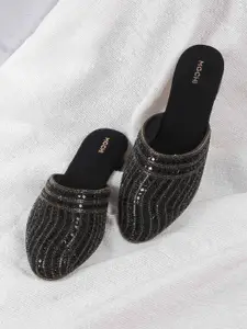 Mochi Embellished Block Heel Mules