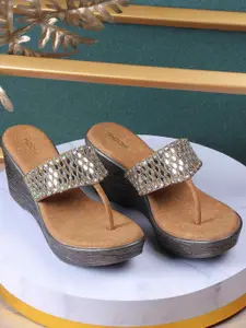Mochi Embellished Wedge Sandals