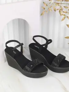 Metro Women Embellished Wedge Pumps