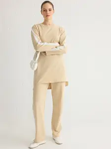 Trendyol Round Neck Long Sleeves T-Shirt With Trousers Co-Ords