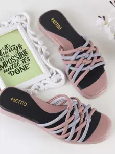 Metro Women Colourblocked Open Toe Flats