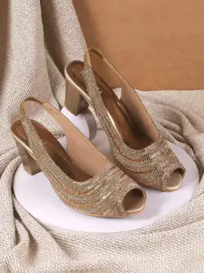Metro Women Embellished Stiletto Peep Toes