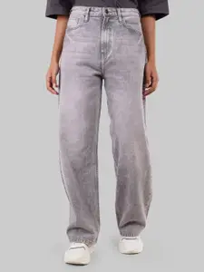 Underrated Club Women High-Rise Heavy Fade Jeans - Baggy
