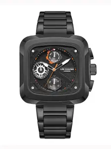 Lee Cooper Men Brass Dial & Stainless Steel Bracelet Style Straps Analogue Multi Function Watch LC08013.060