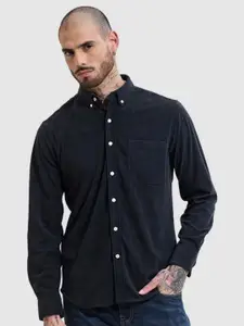 Snitch Men Smart Slim Fit Button-Down Collar Textured Casual Shirt