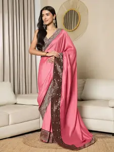 Saree mall Vichitra Silk Solid Ready to Wear Saree