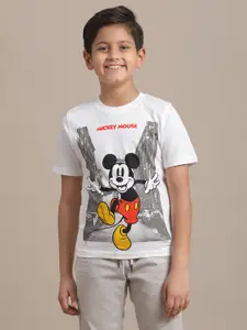 Kids Ville Boys Mickey Mouse Graphic Printed Round Neck Cotton T-shirt