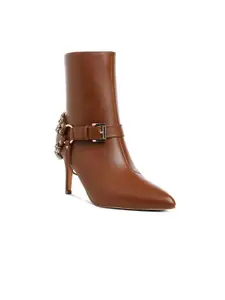 London Rag Women Pointed Toe Stiletto Heeled Chelsea Boots