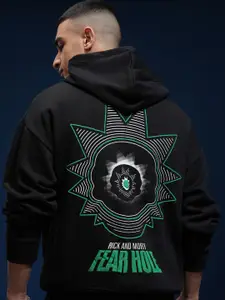HIGHLANDER Men Rick & Morty Oversized Drop Shoulder Hoodie Sweatshirt