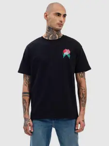 Snitch Men Graphic Printed Round Neck Cotton Oversized T-shirt