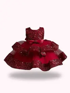 BAESD Embellished Print A-Line Dress