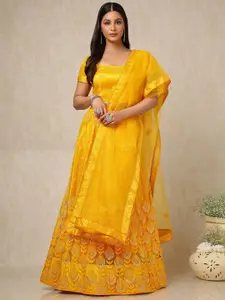 Soch Embellished Sequinned Unstitched Lehenga & Blouse With Dupatta