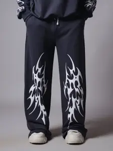 HOP HEAD Men Printed Mid-Rise Track Pants