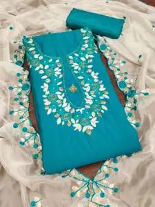 Maroosh Floral Embroidered Beads And Stones Unstitched Dress Material