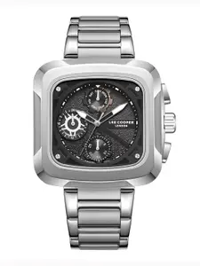 Lee Cooper Men Brass Dial & Stainless Steel Bracelet Style Straps Analogue Multi Function Watch LC08013.350
