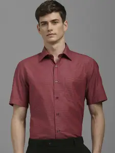 Louis Philippe Men Classic Slim Fit Spread Collar Horizontal Striped Cotton Formal Shirt