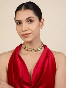Isharya 18Kt Gold-Plated Crystals Studded Choker Necklace