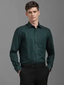 Louis Philippe Men Classic Slim Fit Spread Collar Floral Printed Cotton Formal Shirt