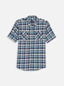 Allen Solly Junior Boys Spread Collar Tartan Checked Cotton Casual Shirt