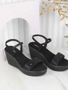 Metro Women Embellished Wedge Sandals