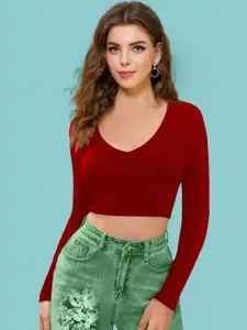 Dream Beauty Fashion Women V-Neck Crop Top
