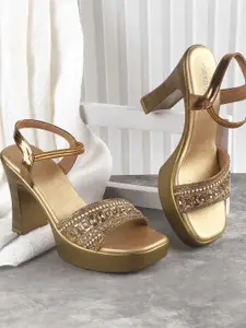 Metro Women Embellished Block Heel Sandals