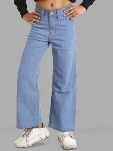 ADBUCKS Girls Straight Fit High-Rise Stretchable Jeans