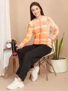 Sweet Dreams Women Checked Sweatshirt