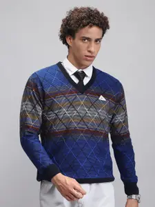 Monte Carlo Men Self Design Woollen Pullover
