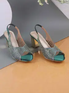 Mochi Women Embellished Block Peep Toes