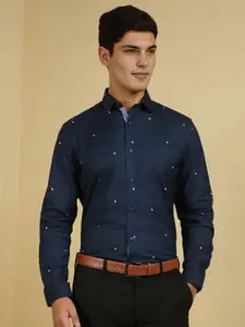 Allen Solly Men Slim Fit Spread Collar Conversational Printed Cotton Formal Shirt