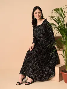 ao services Polka Dot Print Maternity Fit & Flare Midi Dress