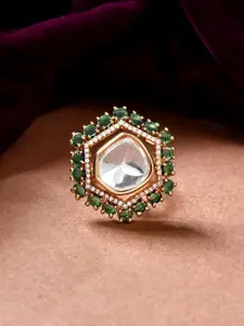 Voylla Kundan Opulance Riyasat Emerald Ring