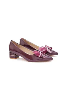 Sherrif Shoes Women Embellished Open Toe Block Pumps